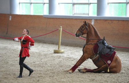 Rus Kozaklardan Nefes Kesen Ata Binme Gösterisi