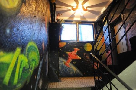 Rus ressam yaşadığı apartmanı resim galerisine çevirdi