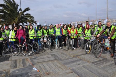 Sağlıklı yaşam için pedal çevirdiler
