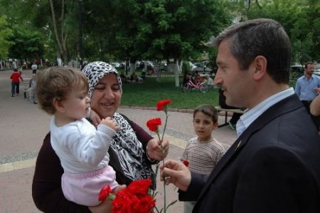 Şahinbey Belediye Başkan Tahmazoğlu Anneler Günü'nde Karanfil Dağıttı