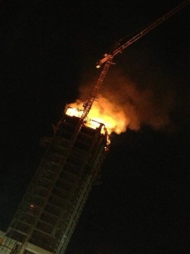Samsun'un en yüksek binasında yangın