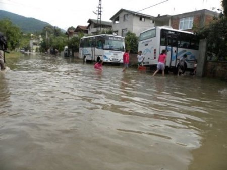 Sapanca'da Şiddetli Yağış Sonucu Evleri Su Bastı