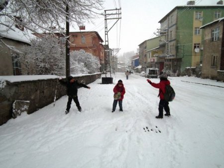 Sarıkamış'ta kar yağışı etkili oluyor