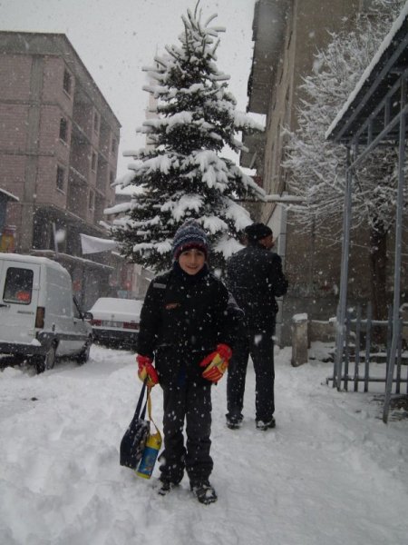 Sarıkamış'ta kar yağışı etkili oluyor