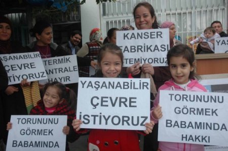 Sarıseki'de Termik Santrale Karşı Pankartlı Eylem Yapıldı