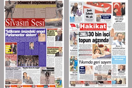 Sivas'ta birleşen gazeteler renklendi