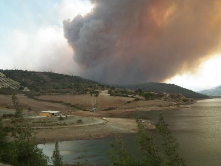 Suriye sınırından Türkiye’ye sıçrayan yangın kontrol altında