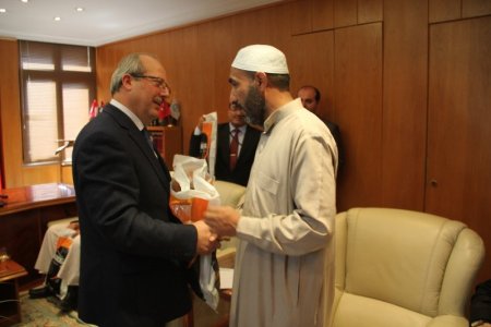 Suriyeli imamlar Müftü Gökce'yi zayaret etti