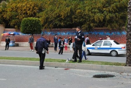 Takla atan araç palmiye ağacına çarparak durdu