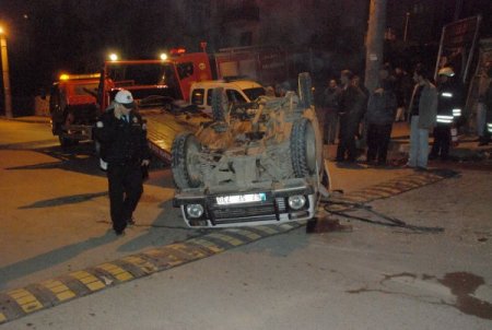 Takla Atan Otomobilden Burnu Bile Kanamadan Çıktı