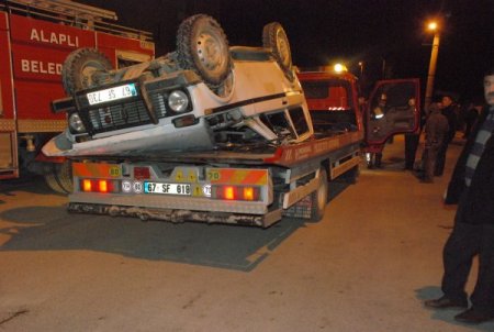 Takla Atan Otomobilden Burnu Bile Kanamadan Çıktı