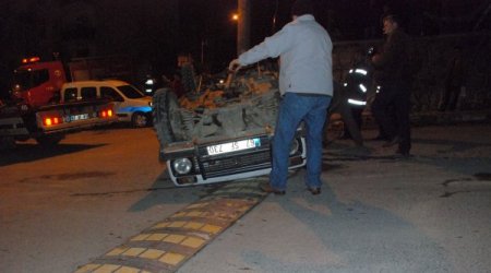 Takla Atan Otomobilden Burnu Bile Kanamadan Çıktı