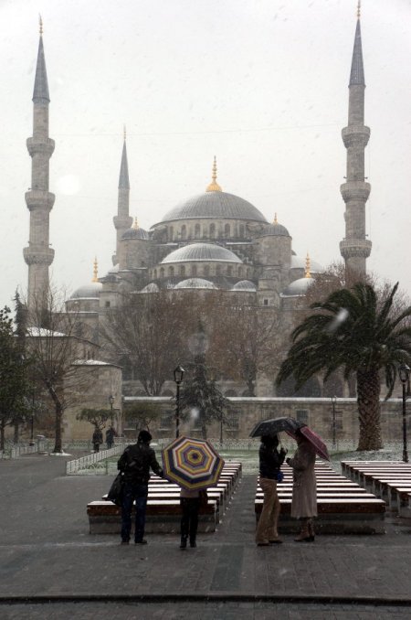 Tarihi yarımadadan kar manzaraları