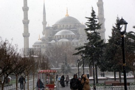 Tarihi yarımadadan kar manzaraları