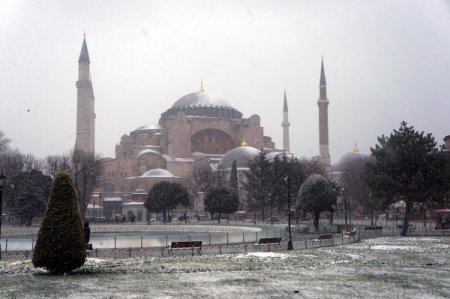 Tarihi yarımadadan kar manzaraları