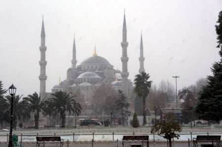 Tarihi yarımadadan kar manzaraları