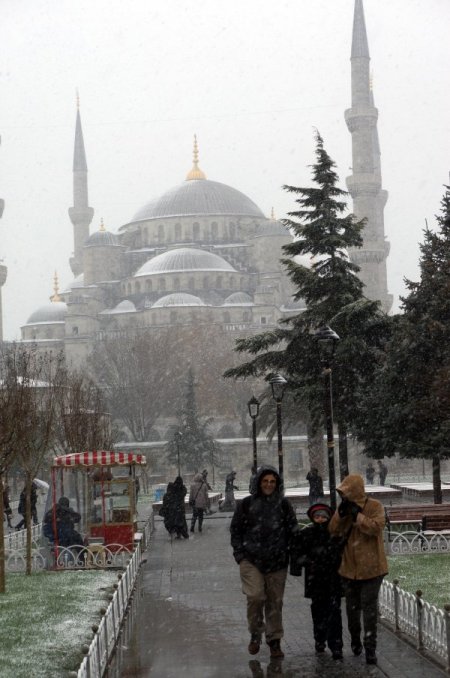 Tarihi yarımadadan kar manzaraları