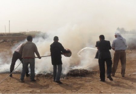 Tatbikatı Gerçek Sanan Köylüler Yangını Söndürdü