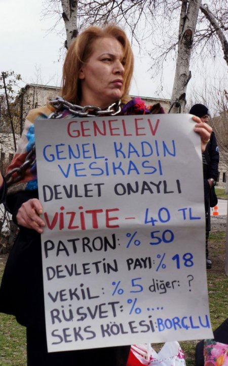 TBMM girişinde 'seks köleliği' eylemi