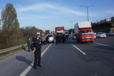 TEM'de kamyon kazası: 1 yaralı