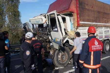 TEM'de kamyon kazası: 1 yaralı