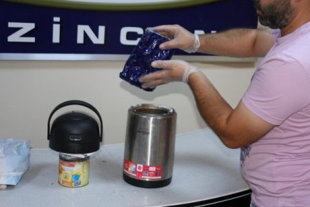 Termos içinden eroin çıktı