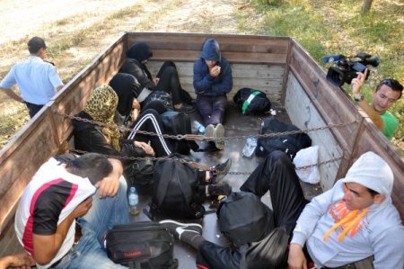 Traktör römorkunda gizlenen kaçakları polis yakaladı