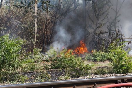 Tren Yolundaki Yangın Seferleri Durdurdu
