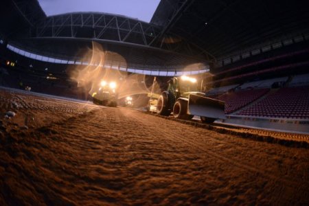 TT Arena Stadı'nda zemin çalışmalarında sona gelindi