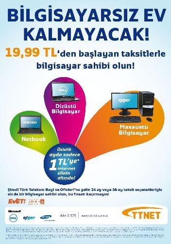 Ttnet'ten Ayda 19,99 Tl'ye Bilgisayar