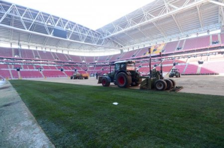 Türk Telekom Arena'da çimler serilmeye başlandı