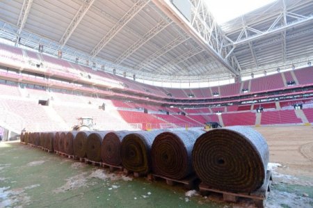 Türk Telekom Arena'da çimler serilmeye başlandı