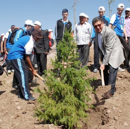 Türkçe çocukları Sevgi Tepesi'ne fidan dikti