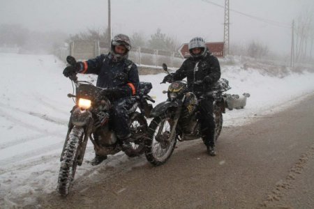 Uludağ'a sıradışı motor yolculuğu şaşırttı