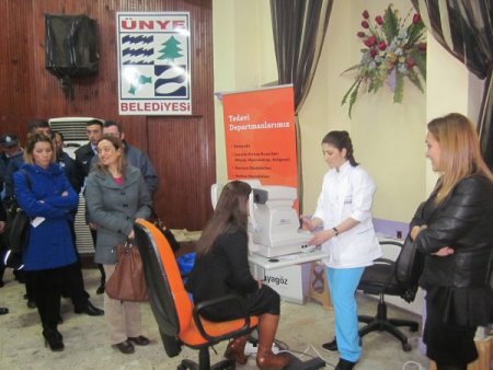 Ünye Belediyesi personeline göz taraması yapıldı