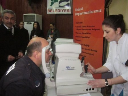 Ünye Belediyesi personeline göz taraması yapıldı