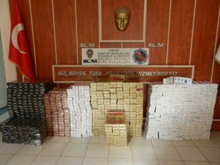 Uşak’ta kaçak içki ve sigara ele geçirildi