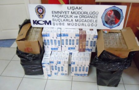 Uşak'ta yaklaşık 9 bin paket kaçak sigara ele geçirildi