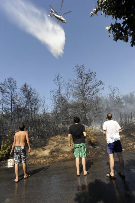 Villaların Yanında Çıkan Orman Yangını Tatilcileri Korkuttu