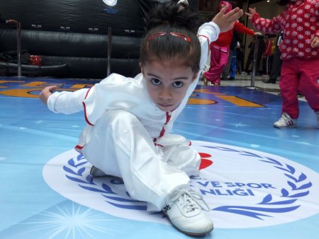 Wushu sporcuları AVM’de gösteri yaptı