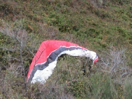 Yamaç paraşütü ile ağaca takıldı
