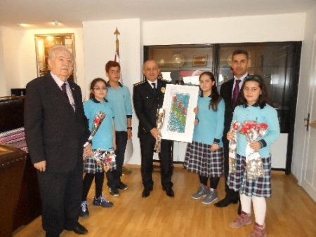 Yamanlar öğrencilerinden İl Emniyet Müdürü'ne ziyaret