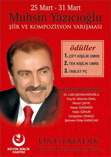 Yazıcıoğlu anısına düzenlenen şiir yarışmasının ödülü umre ziyareti