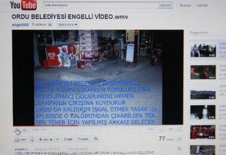 Yol Ve Kaldırım Yaparken Engelli Vatandaşları Gözardı Eden Ordu Belediyesi'ne Youtube Üzerinden Sitem