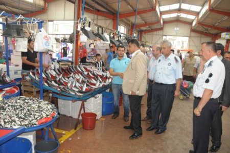 Zabıta balık tezgahlarını denetledi