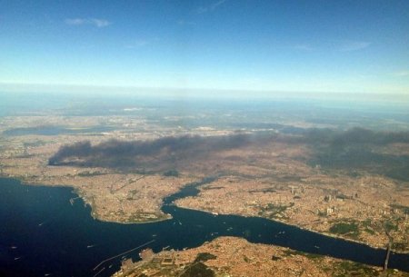 Zeytinburnu’ndaki Yangın, Uçaktan Böyle Göründü