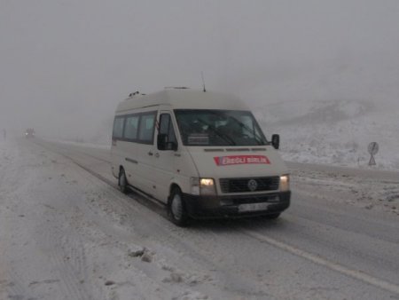 Zonguldak-Ereğli karayolunda kar yağışı