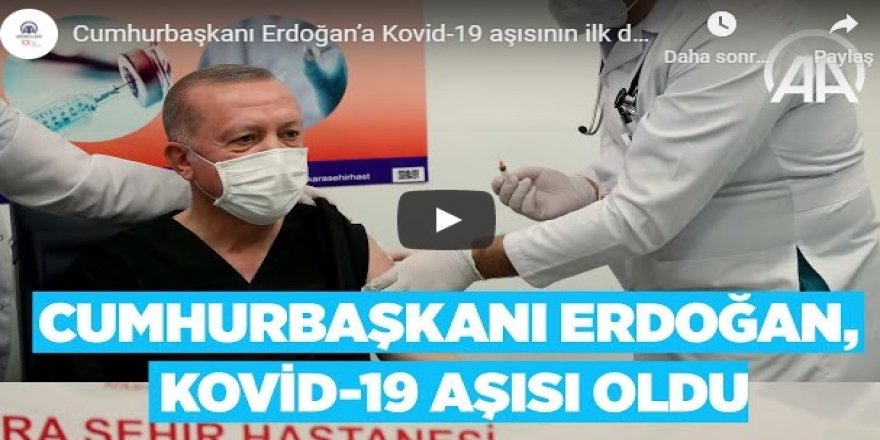 Cumhurbaşkanı Erdoğan’a Kovid-19 aşısının ilk dozu uygulandı